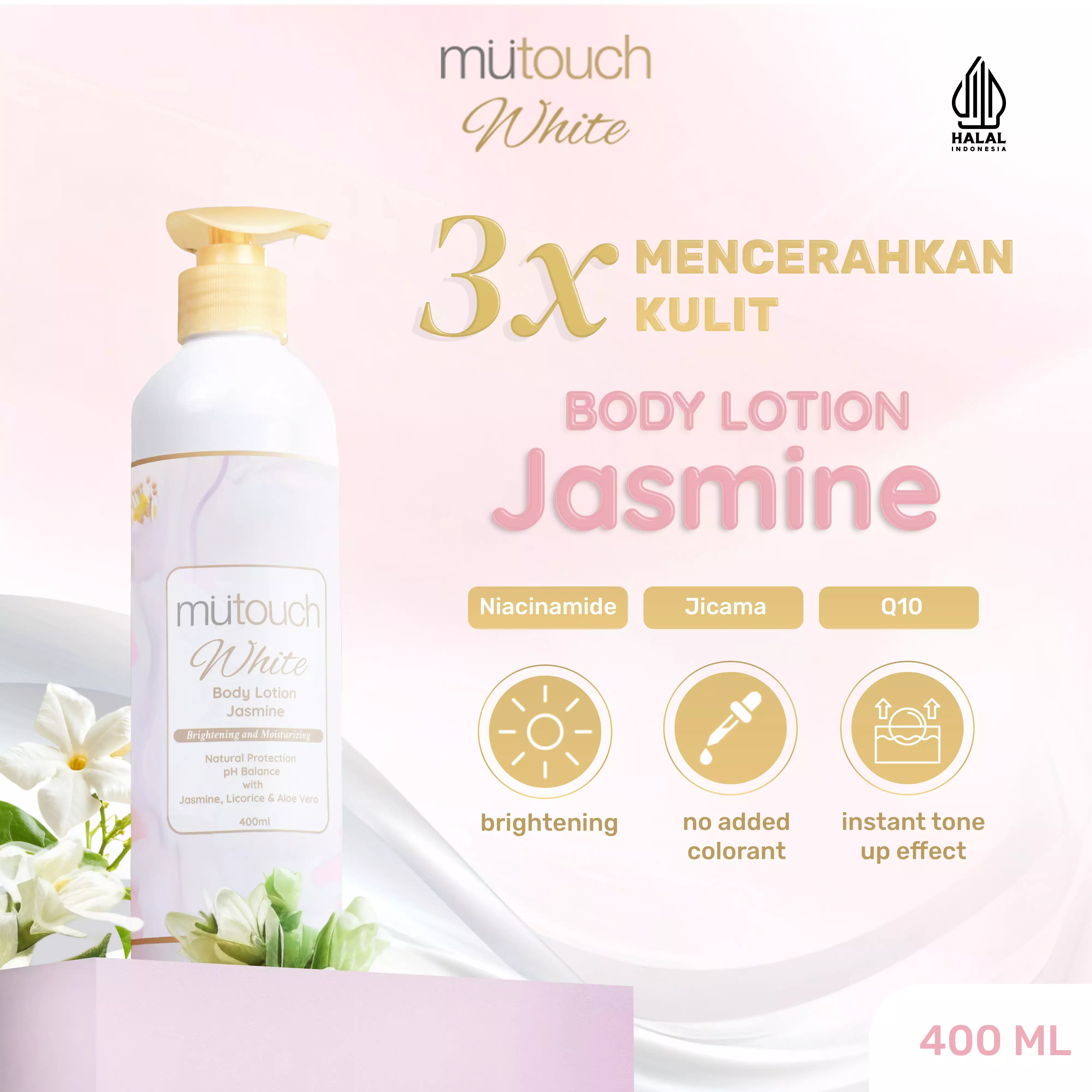 Mutouch White Body Lotion Brightening and Moisturizing 400ml
