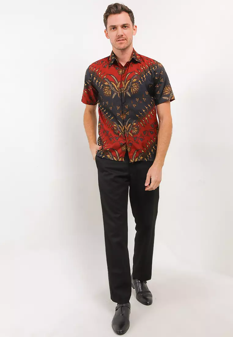 Abhicandra Kemeja Batik Exclusive Premium Pria Casual Modern Lengan Pendek