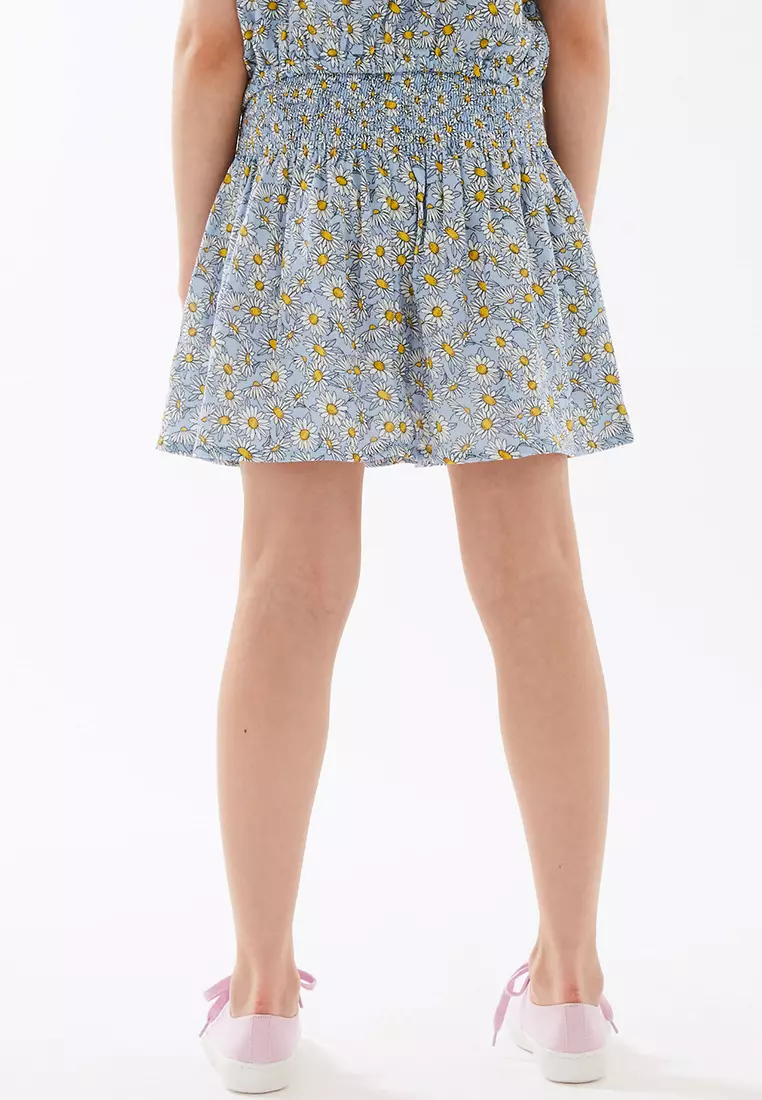 Pure Cotton Daisy Print Skirt