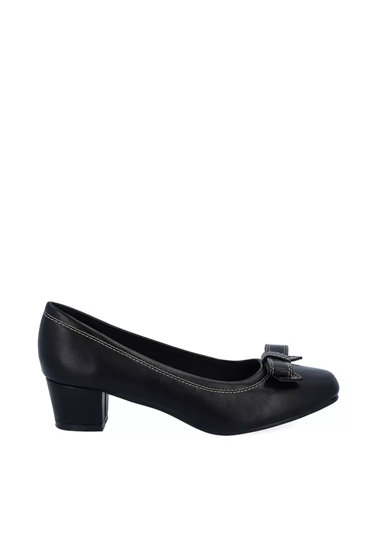 Discount on Carlo Rino  shoes - SKU: Black Sylphy Bow-Adorned Pumps