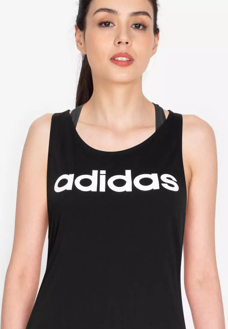 Essentials Loose Logo Tank Top - Black, Women's Training