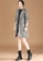 A-IN GIRLS black and white Temperament Lapel Check Long Coat 48512AAF19B846GS_5
