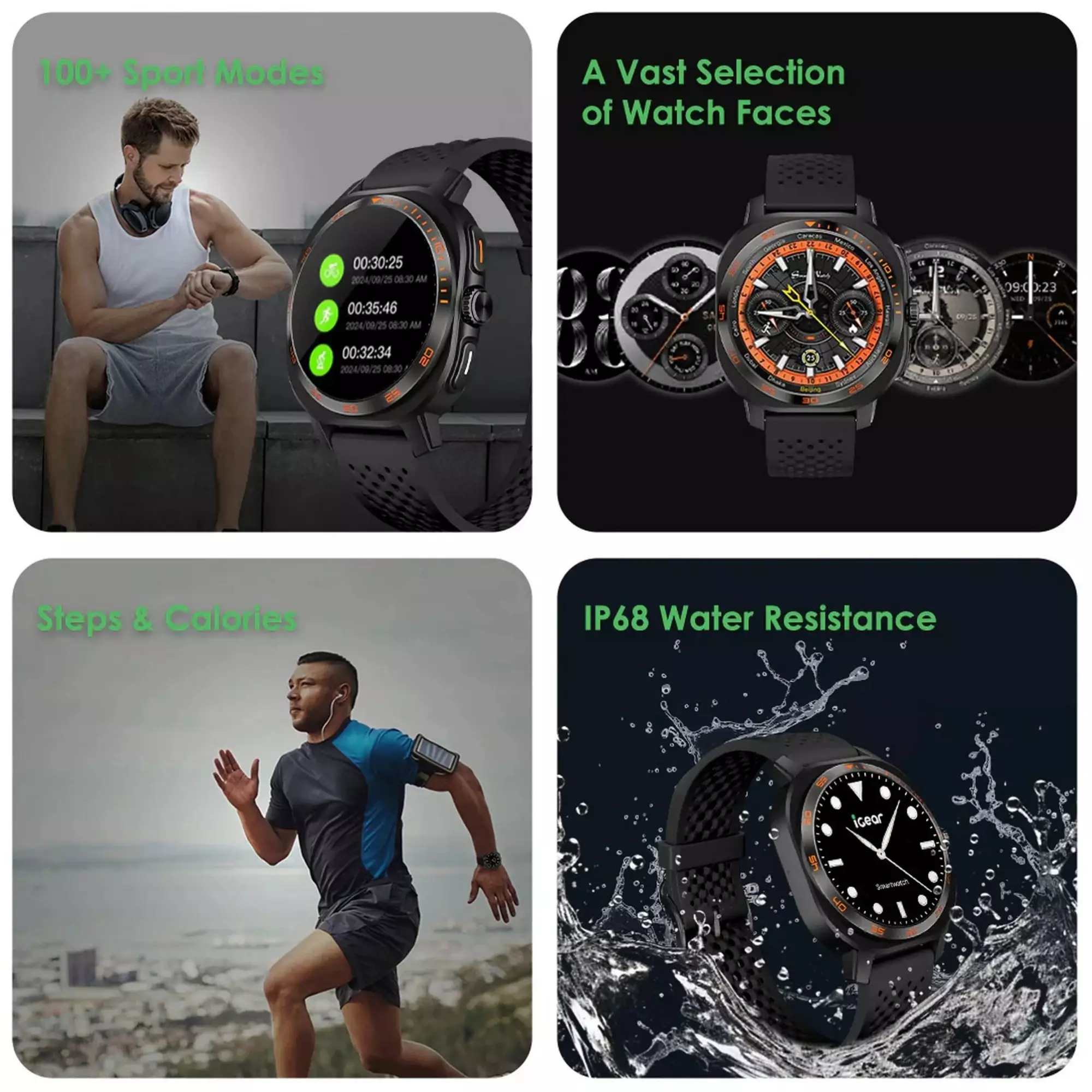 iGear Omni Smart Watch Black IGOM-01 Smartest Life Partner Original