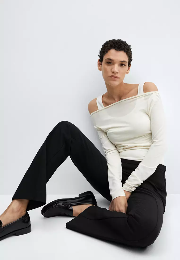 Buy Mango Seam-Detail Straight-Fit Trousers 2024 Online | ZALORA