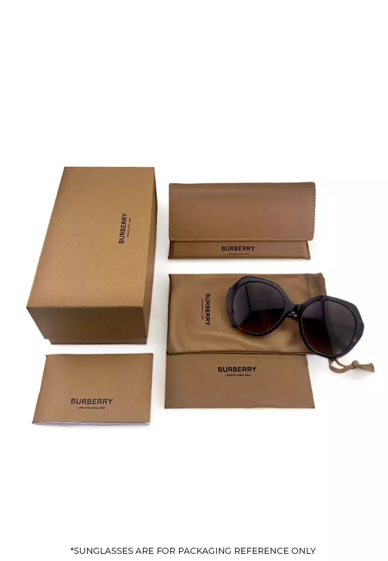 Women's Square Frame Light Brown Acetate Sunglasses - BE4364