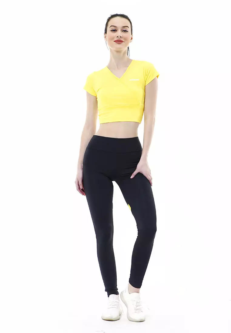 Jovita One Set Atasan Bawahan Baju Senam Aerobik Relaxed Fit - Kuning