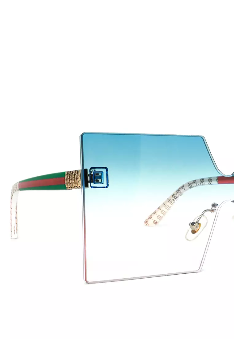 Oversized Ombre Tinted Sunglasses In Light Blue