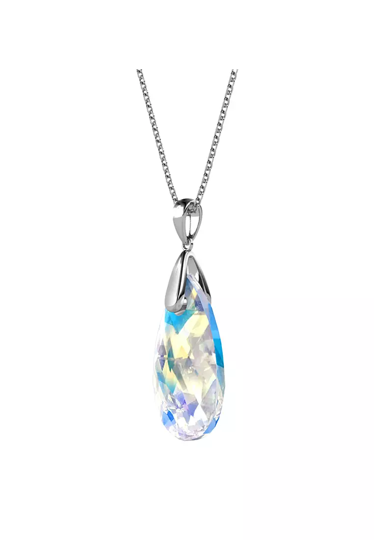 Raindrop Pendant AB Rainbow WG - Kalung Crystal Swarovski by Her Jewellery