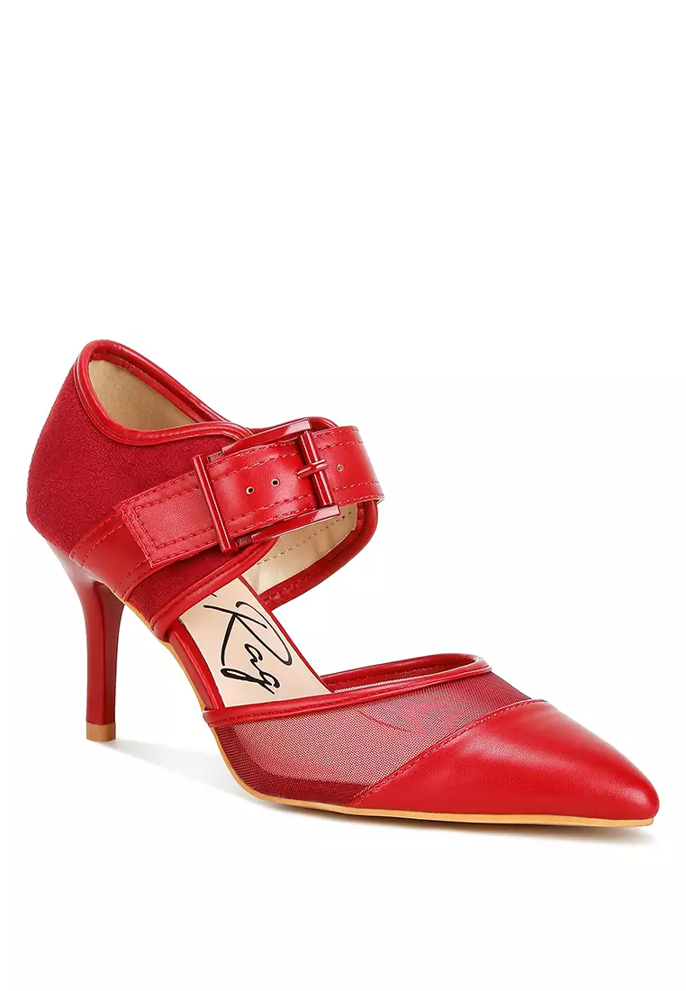 Sandal Pompa Merah Marun