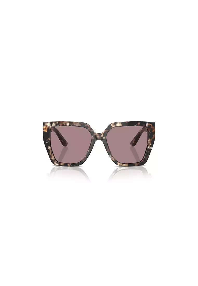 Women's Square Frame Light Brown Acetate Sunglasses - DG4438