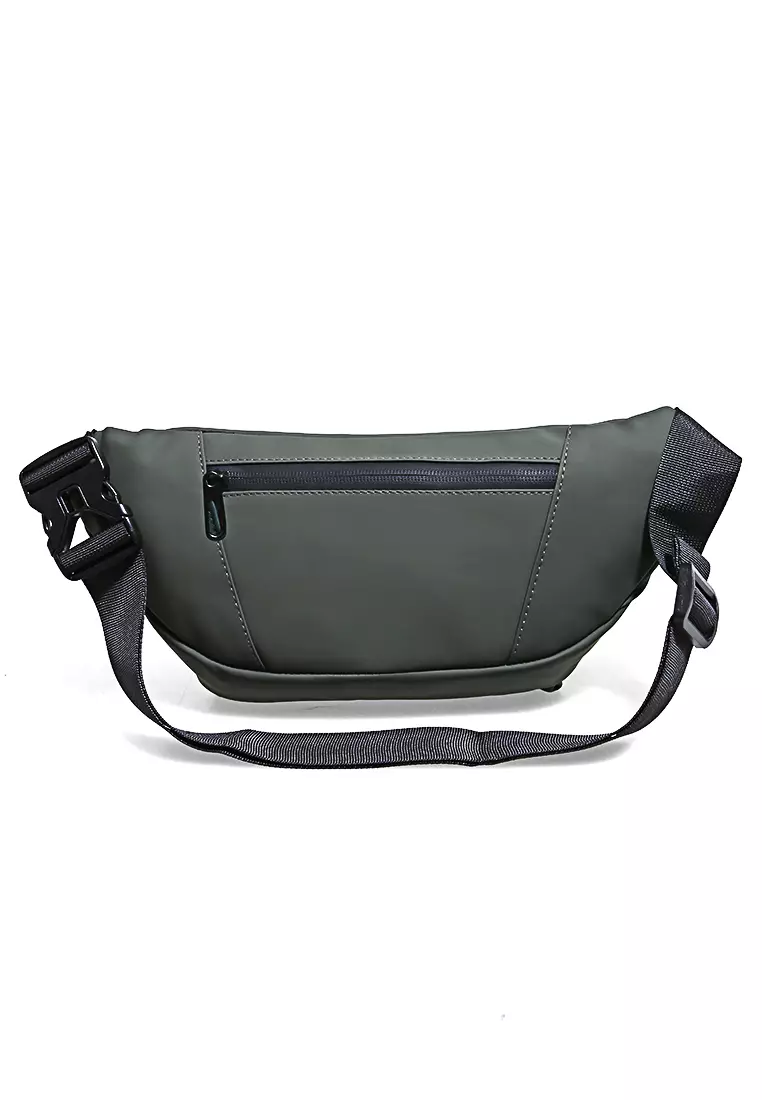 Roger Tas Selempang Pria Tahan Air Waistbag with Hole for Earphone Material Oxford ORIGINAL - Army Green