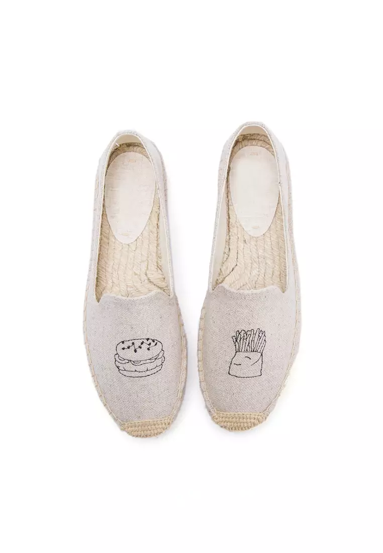 Platform Embroidered Canvas Espadrilles HB6105