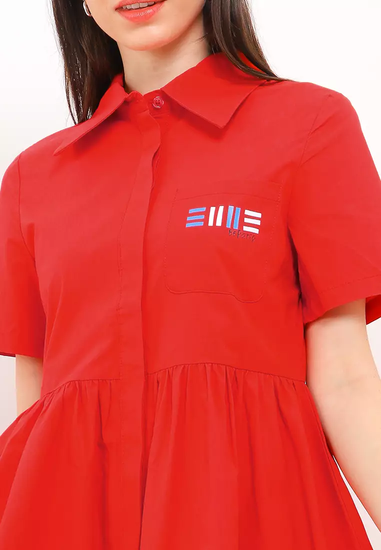 Short Sleeve Mini Shirt Dress