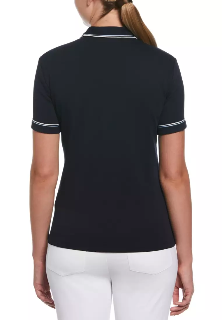 Organic Cotton  3D Veronica Short Sleeve Polo Shirt