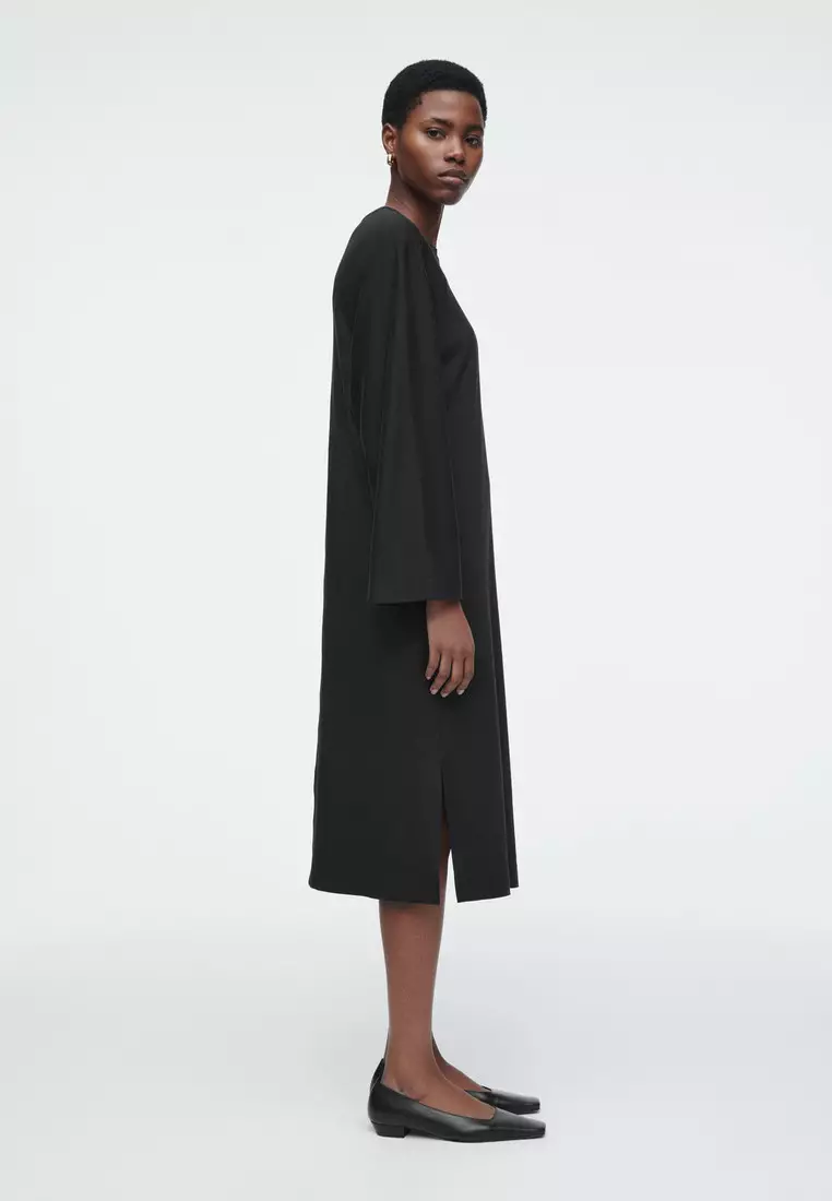JERSEY MIDI COLUMN DRESS