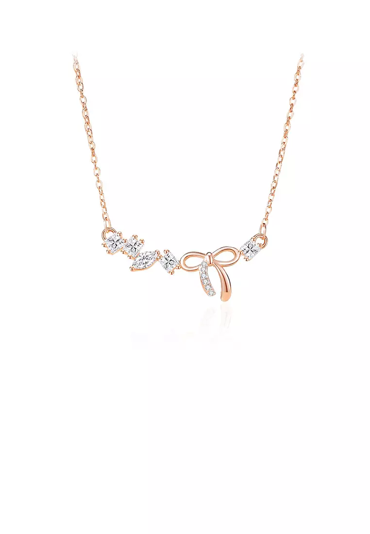 Buy Glamorousky 925 Sterling Silver Plated Rose Gold Simple Sweet