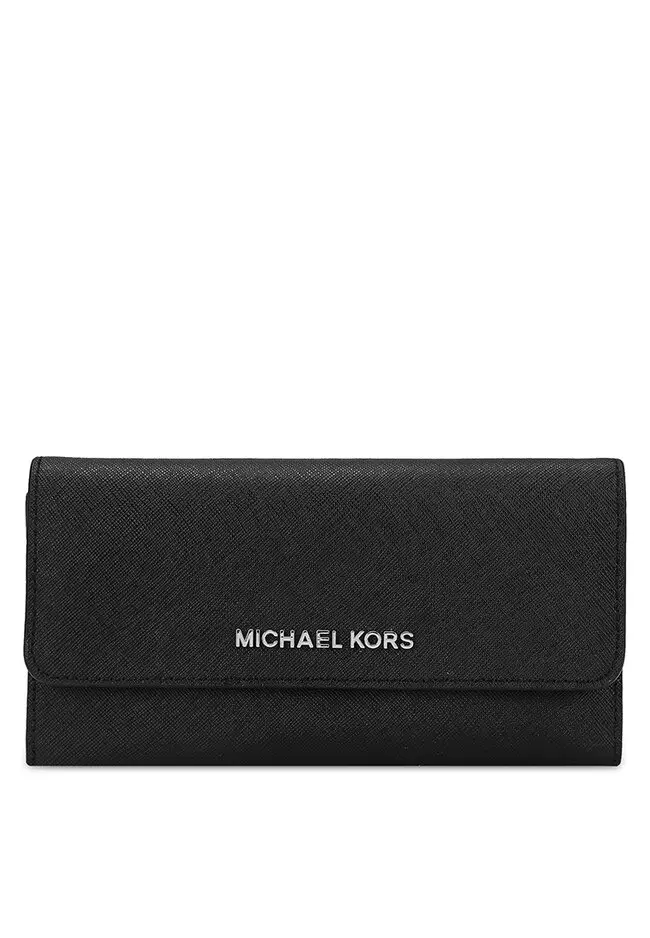 michael kors jet set travel wallet on a chain black bedford clutch