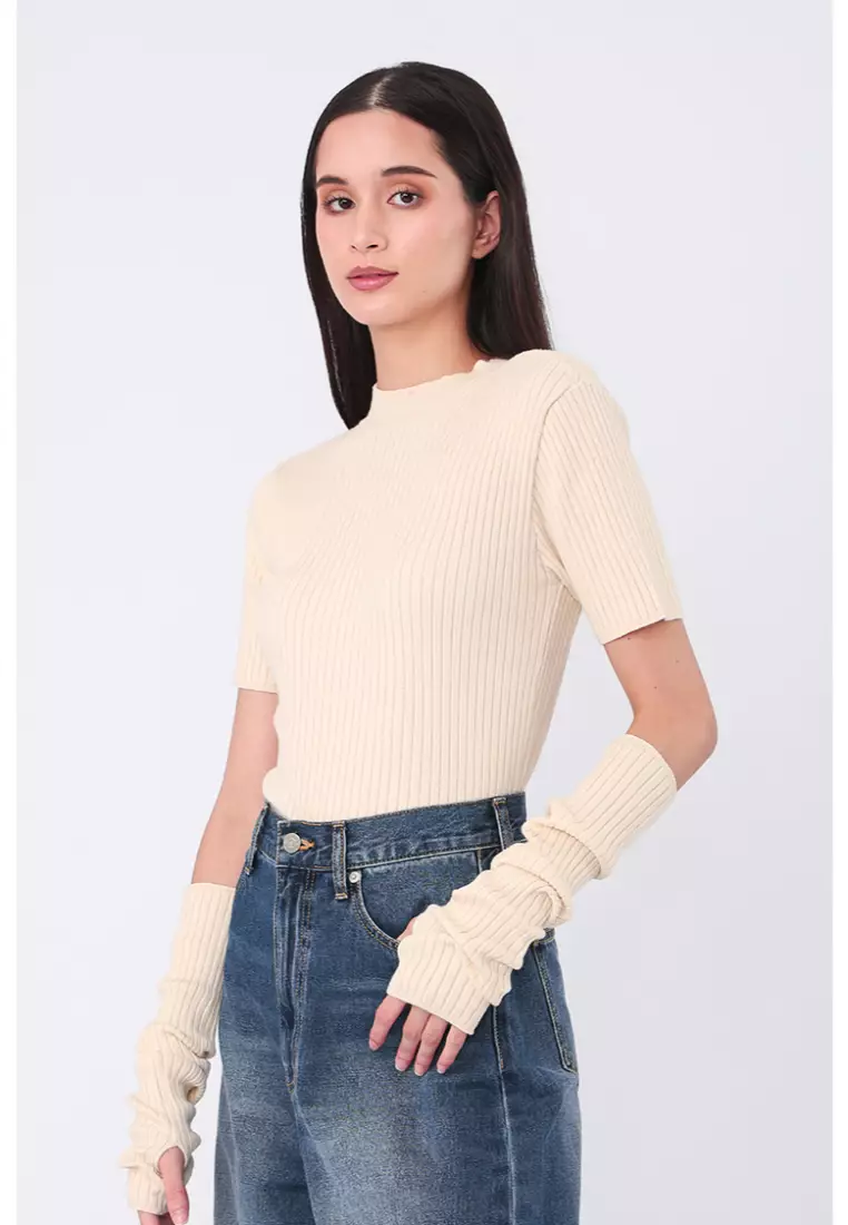 Forever 21 ribbed mock neck top deals