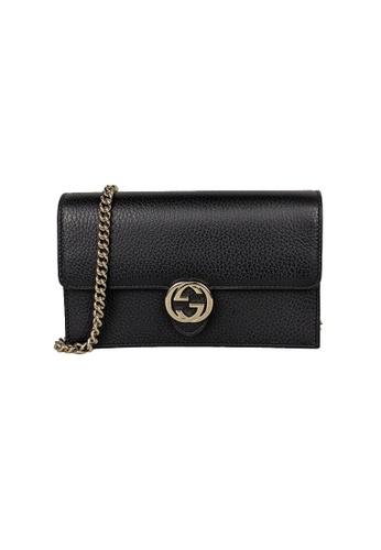 GUCCI Gucci Icon GG Interlocking Wallet On Chain Crossbody Bag Black 615523  | ZALORA Malaysia