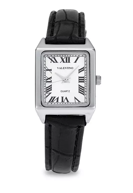 Analog Watch 20122376-Blk Strap - Silver Dial