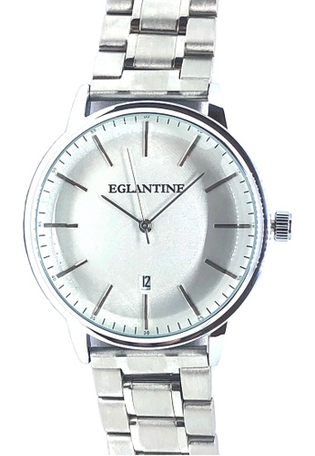 EGLANTINE white and silver EGLANTINE® Paname 40mm Unisex Silver Alloy case Quartz Watch, White dial on Steel Bracelet 0A3D1AC733FDADGS_1