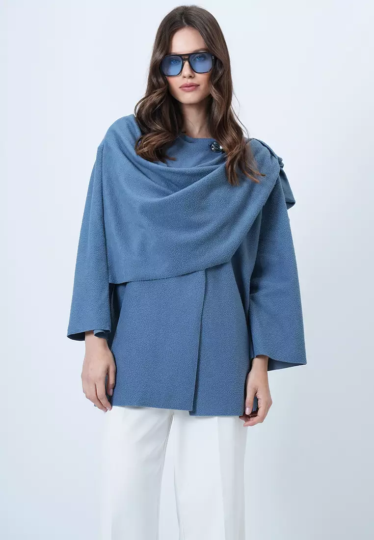 Shawl Detailed Fleece Jacket