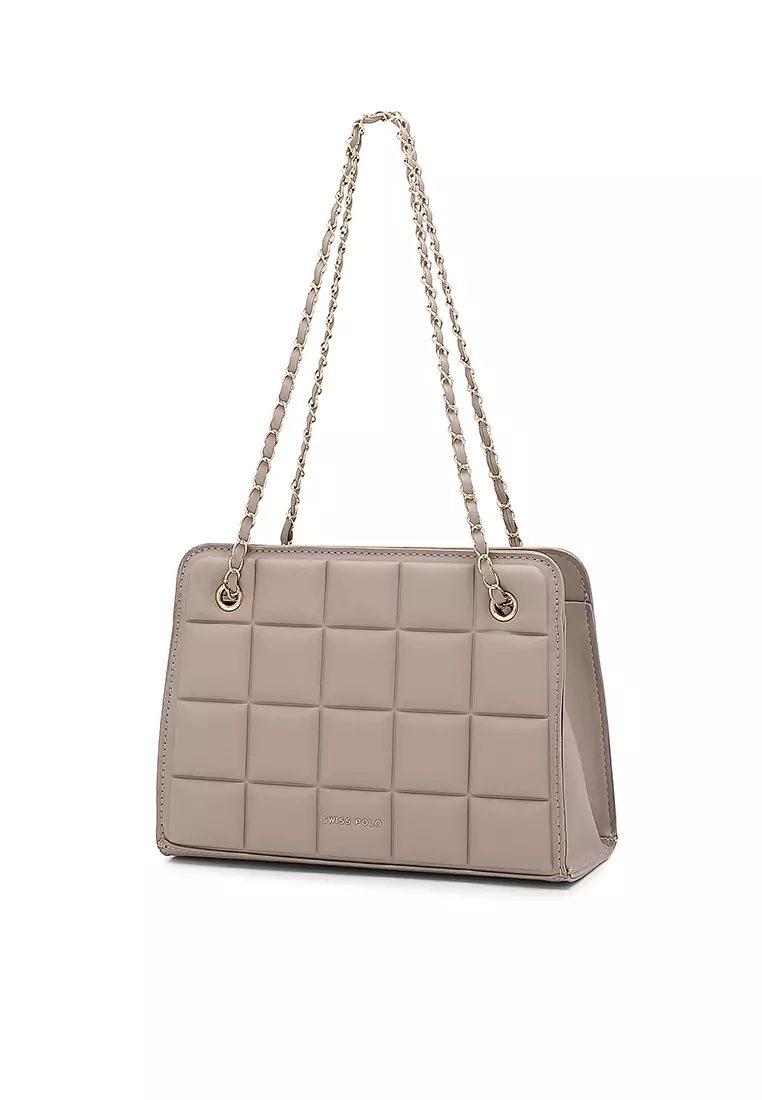 Women's Top Handle Bag / Sling Bag / Crossbody Bag - Beige
