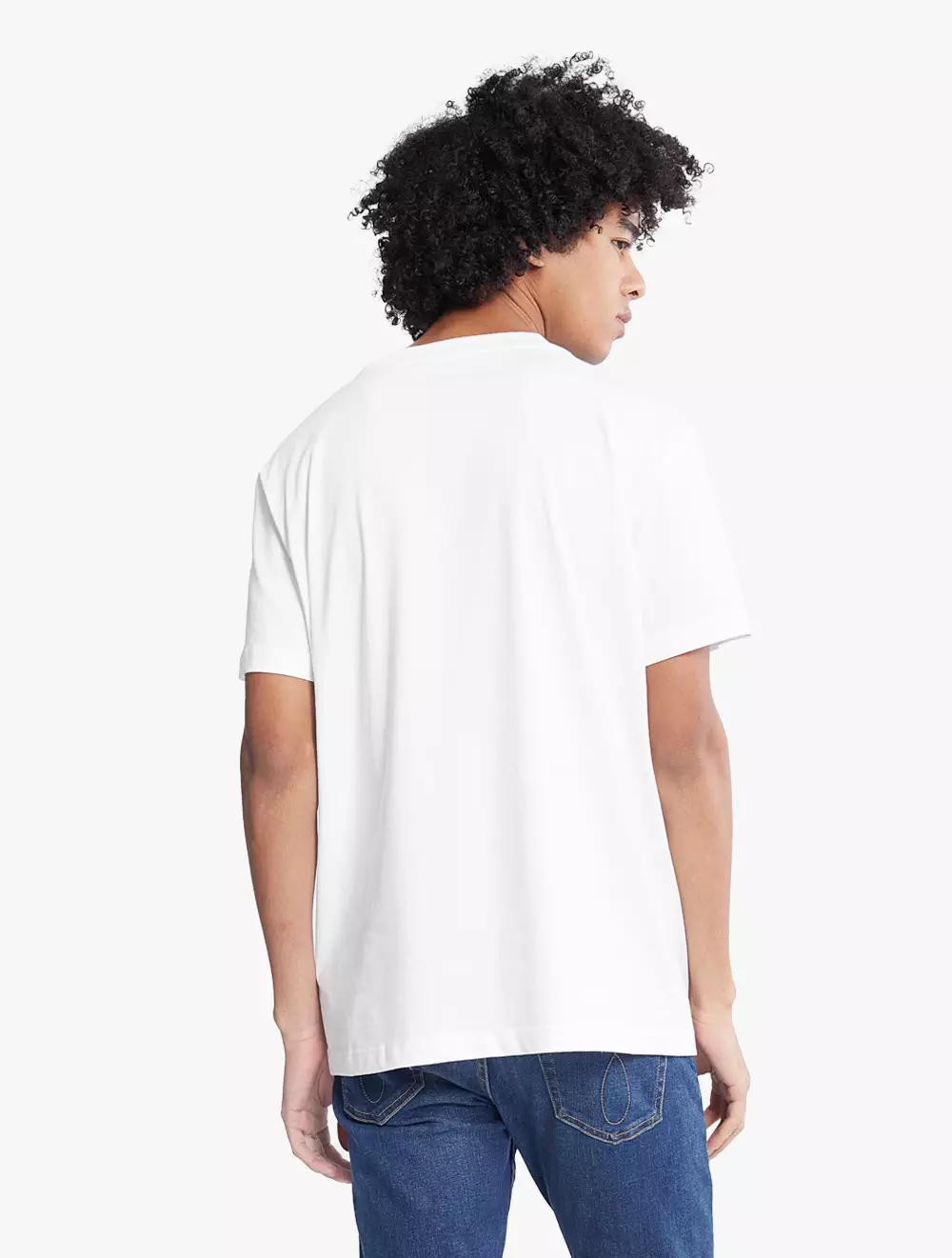 CALVIN KLEIN JEANS -  BADGE LOGO CREW NECK TEE - white