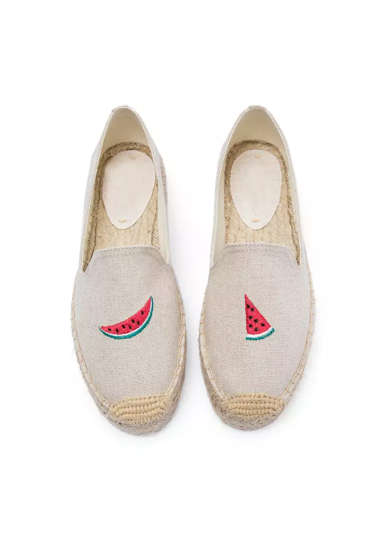 Platform Embroidered Canvas Espadrilles HB6105