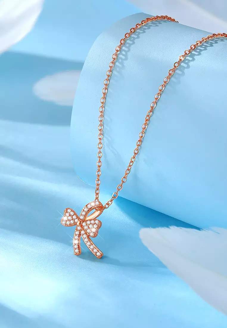 Kalung Wanita Korea Fashion Titanium Anti Pudar Kalung Cewek Original rose color