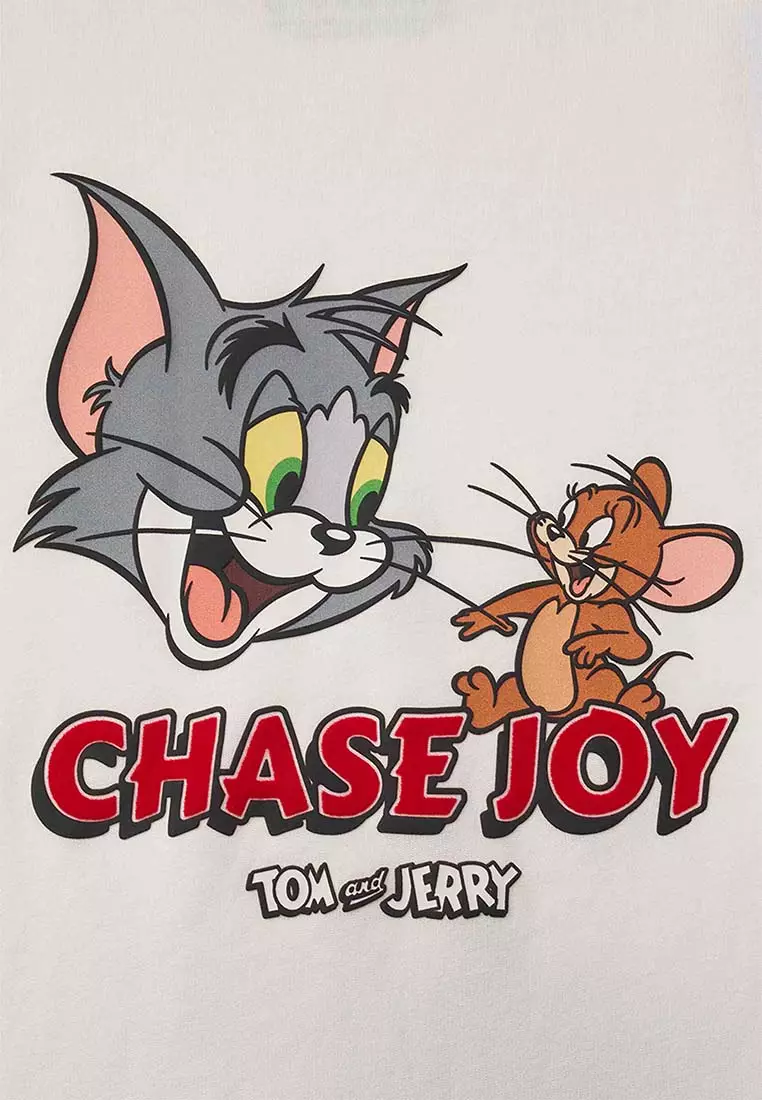 Women's Tom and Jerry Boyfriend Fit Printed Tee