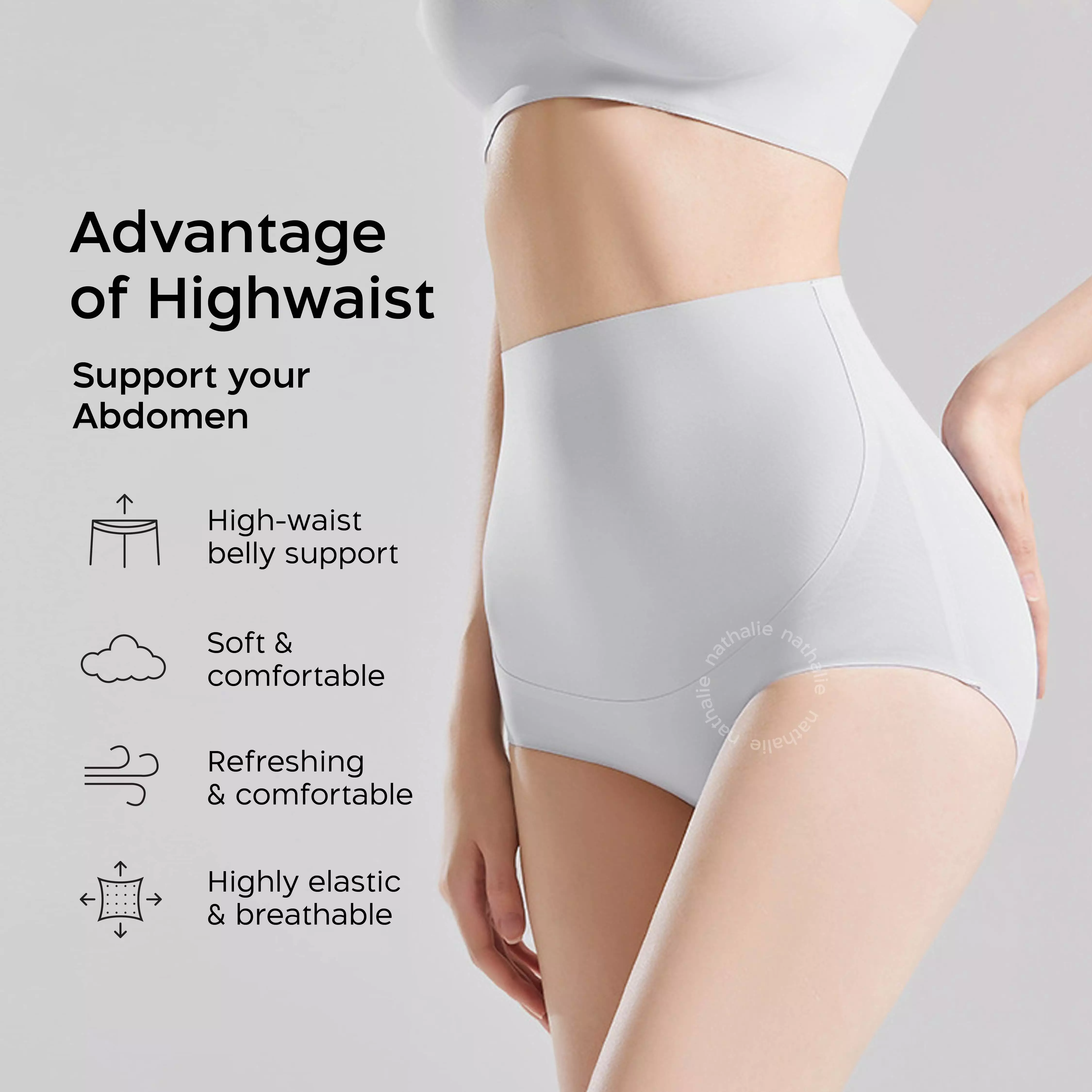 Nathalie Maternity High Waist Panties 1 pcs NTCM 3496 - Beige