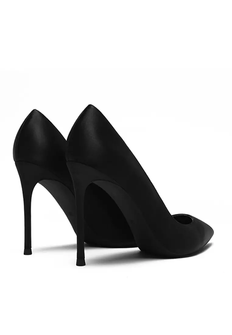 10CM Silk Fabrics Pointed High Heel Shoes HZL213