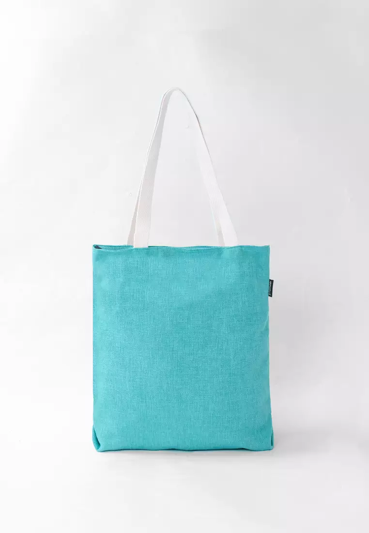 Totebag Wanita Tas Wanita Penutup Resleting Ellieja Series Biru