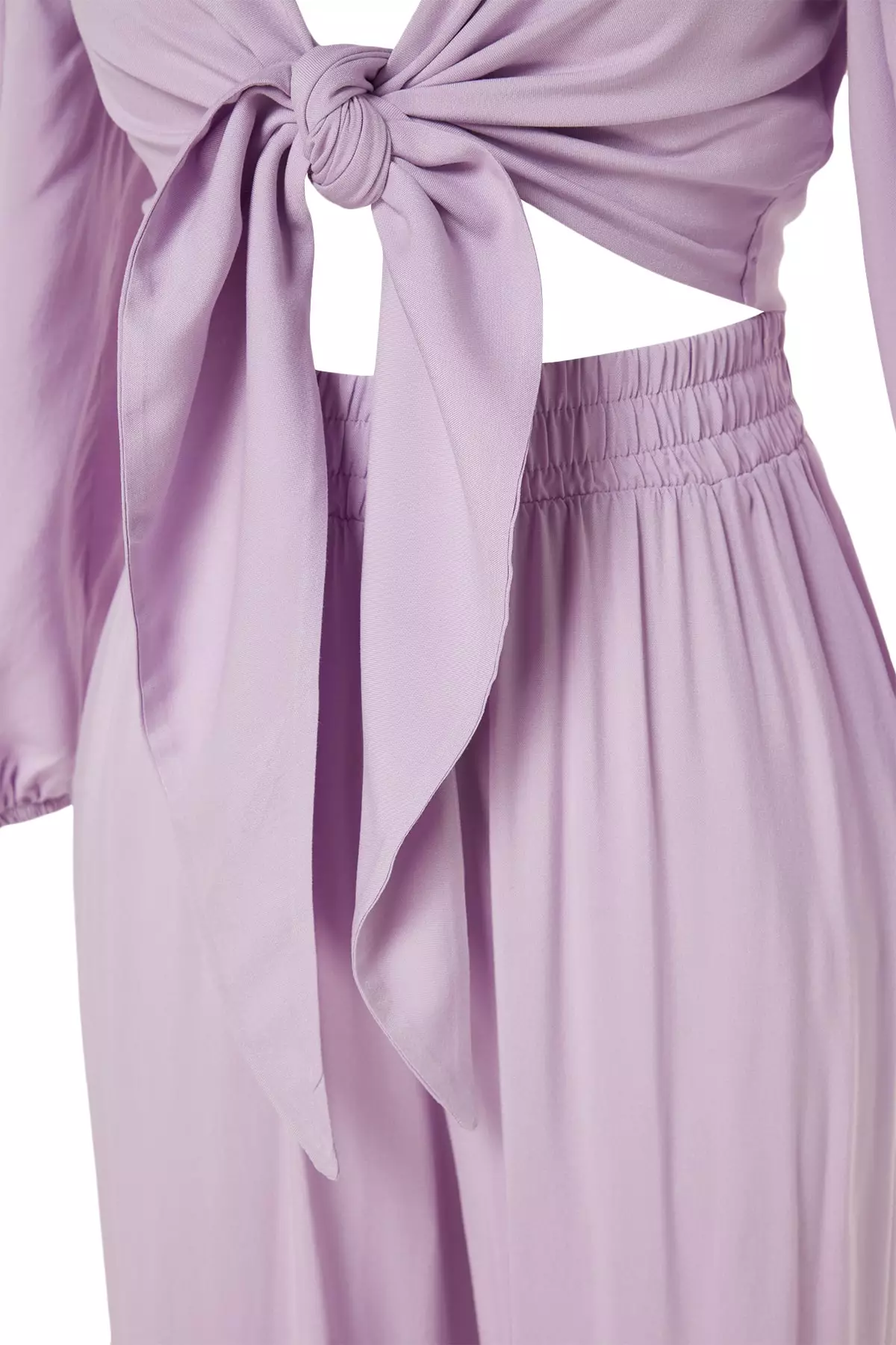 Tie-Up Blouse and Trousers Set