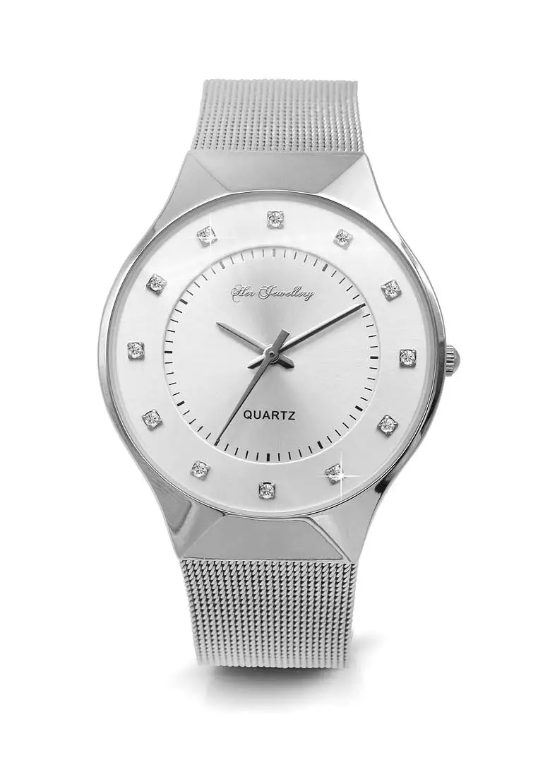 Jual Her Jewellery Classic Mesh Watch Jam Tangan Crystal Swarovski by
