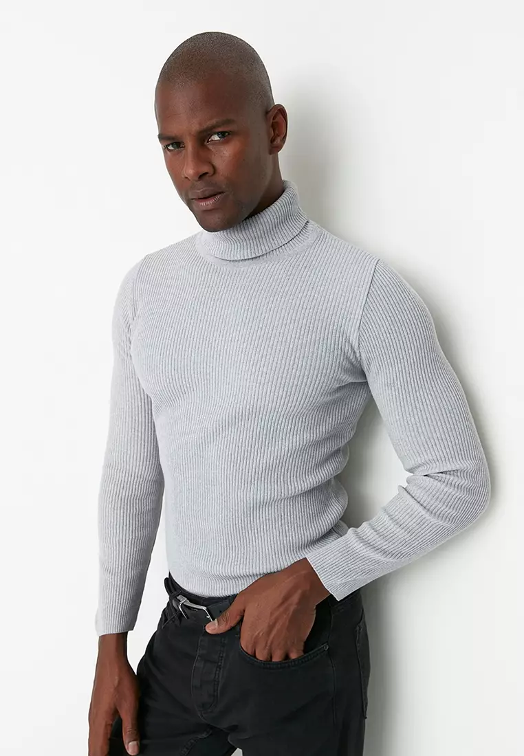 Mens slim deals fit turtleneck shirt