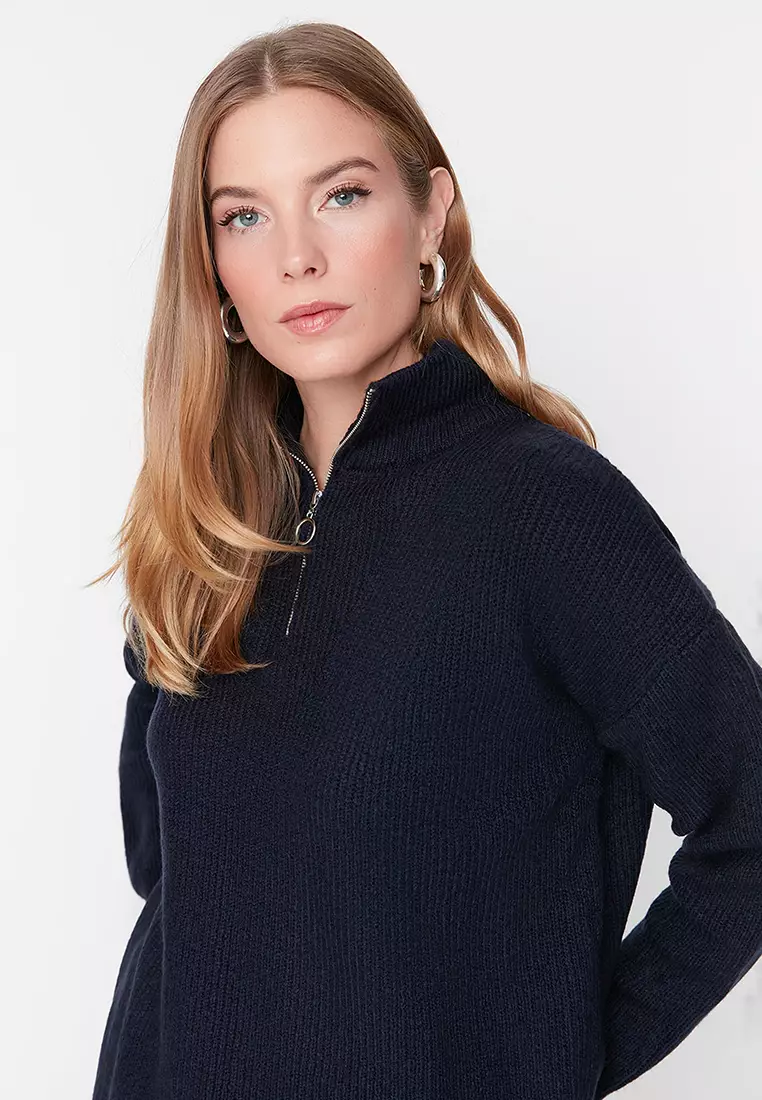 Zip-up Knitwear Sweater
