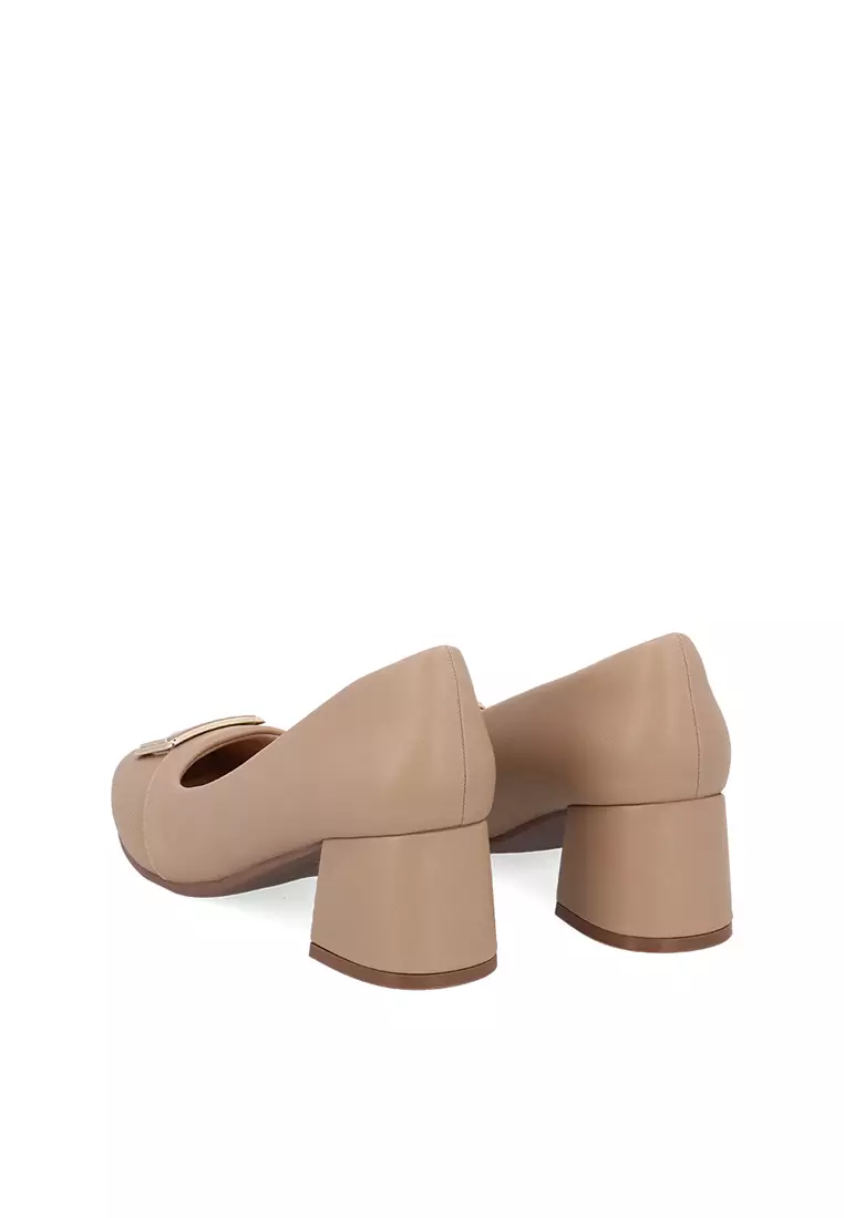 Medium Brown Florence Block Heel Pumps