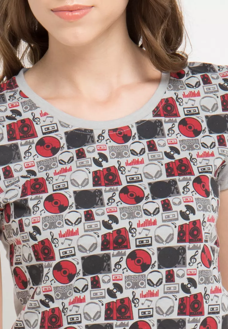 Print Dj Headphone short sleeve Tshirt