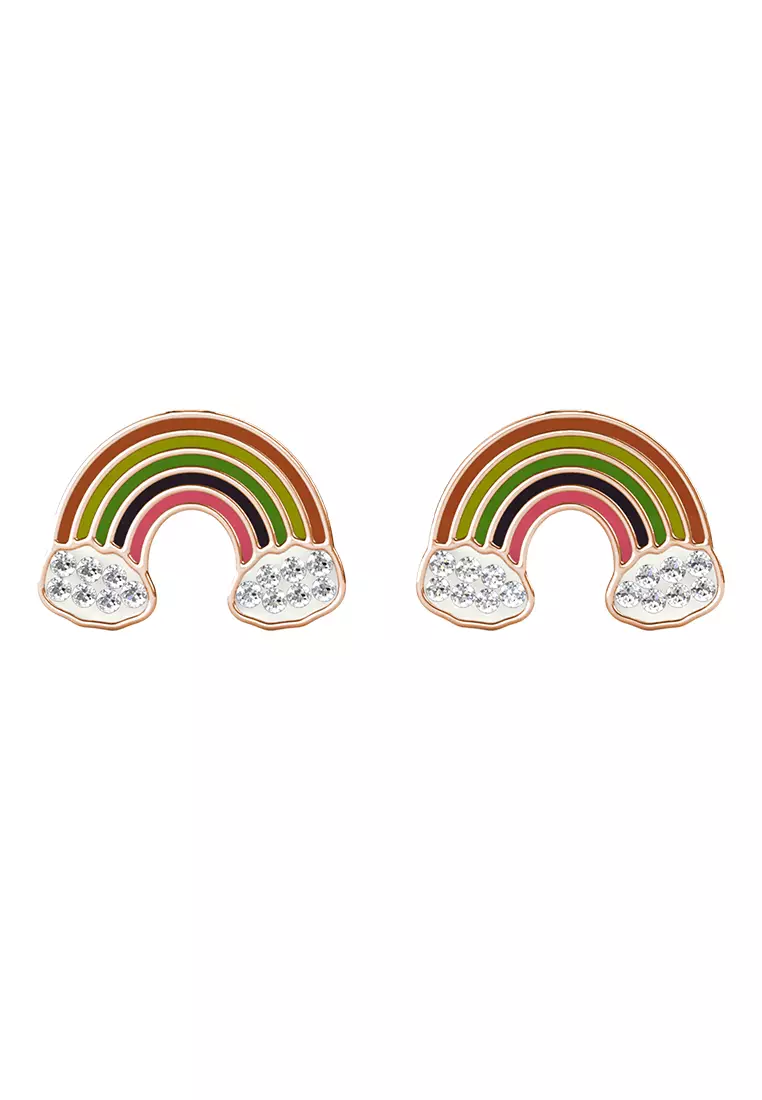 Gold discount rainbow earrings