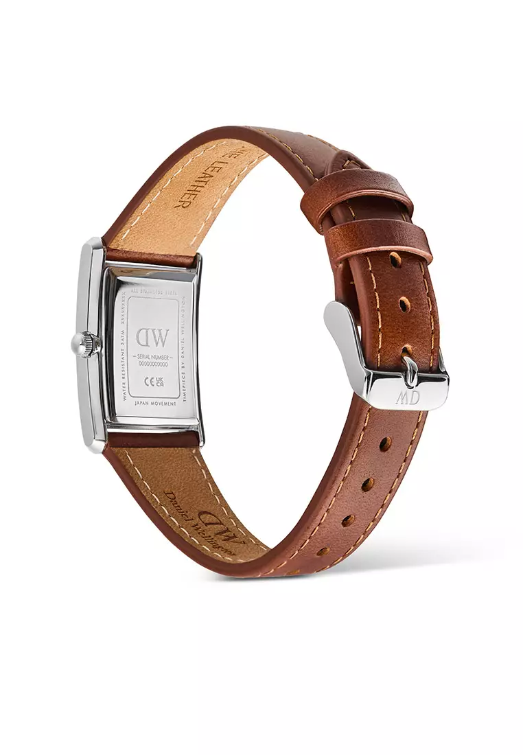 Bound 35x24mm Durham Arctic Guilloché Silver - Men Watch stainless steel Leather strap watch DW Official Authentic Original