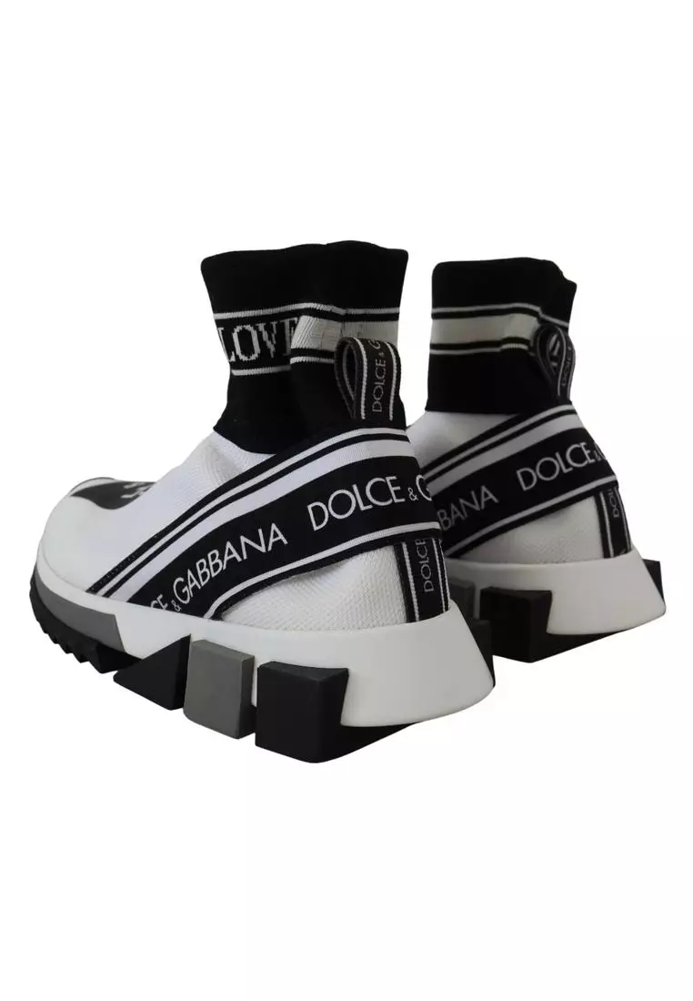 Buy Dolce Gabbana Dolce Gabbana White Black Sorrento Socks