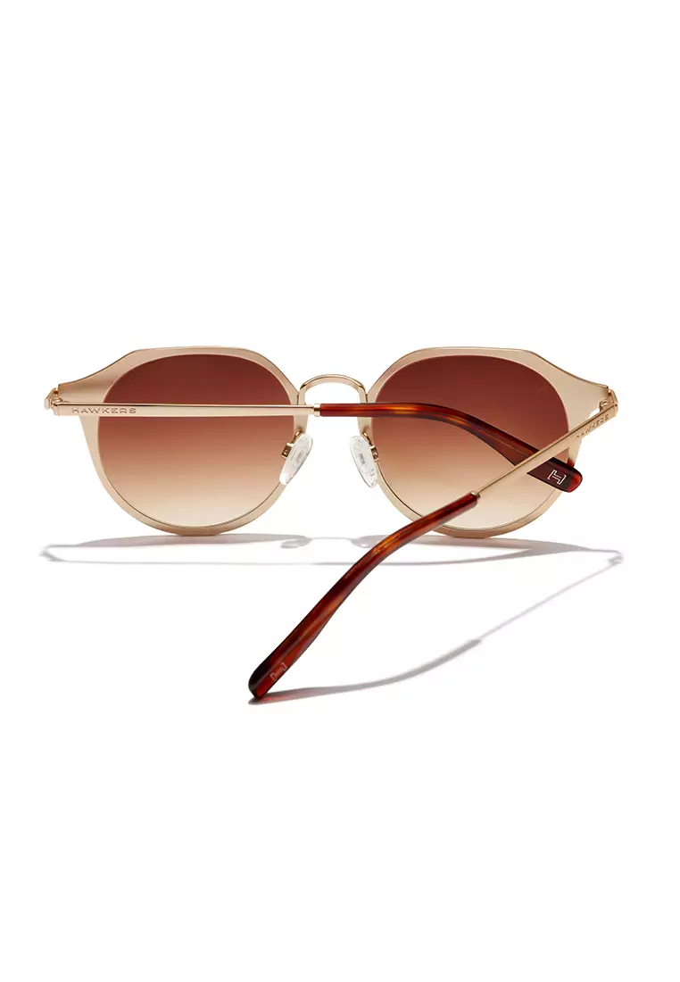 HAWKERS Gold Terracota Warwick Metal Sunglasses For Men And Women, Unisex. Official Product Designed In Spain
