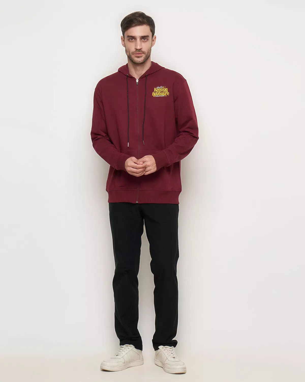 Ocean Pacific Men's Hoodie Jacket 03MJM00574 Maroon