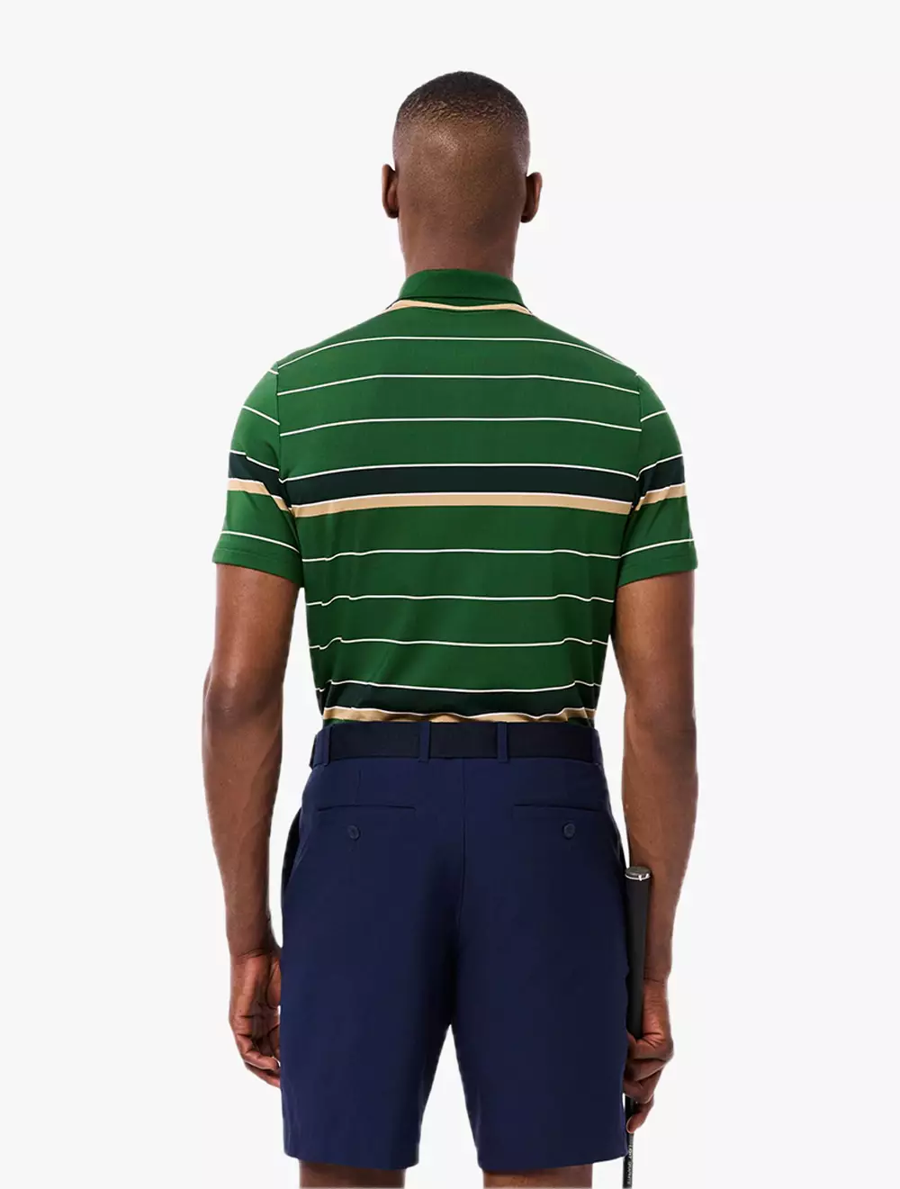 Striped Ultra Dry Stretch Golf Polo Shirt - Green