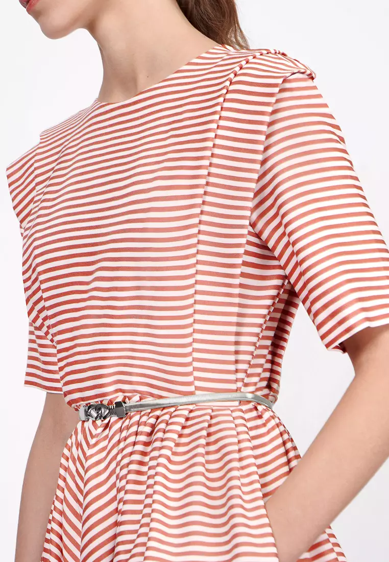Stripe Boxy Gather Dress