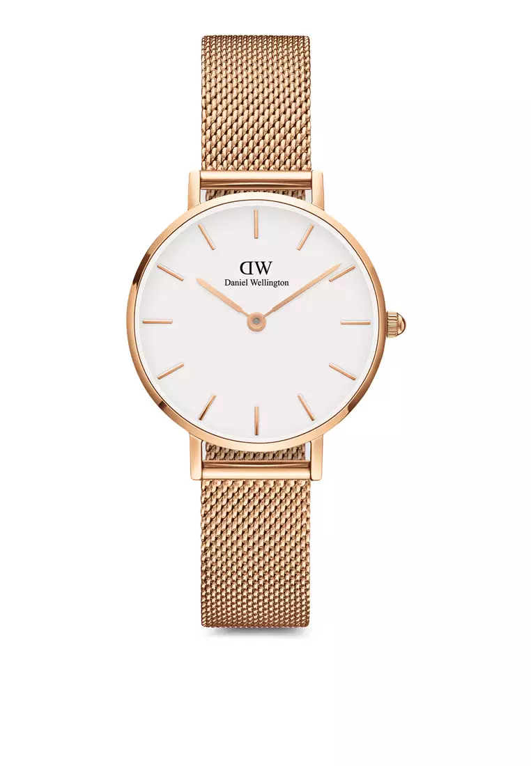 Jual Daniel Wellington Petite Melrose 28mm Watch White dial Mesh