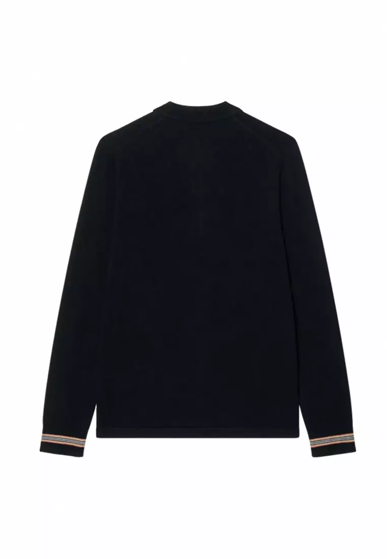 Men's Long Sleeve Polo in Black 80926391