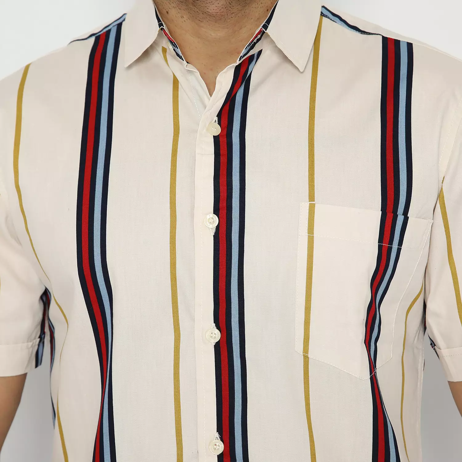 Platini Kemeja Motif Salur Pria Lengan Pendek 131990